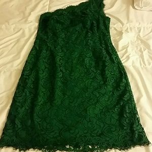 Off The Shoulder Lace Green Dress